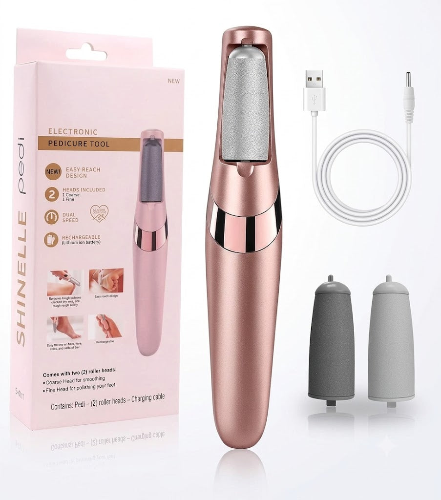 Electric Callus Remover for Feet – Rechargeable Pedicure Kit | Foot Scrubber for Dry, Dead & Cracked Skin ✨ Shinelle